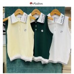 malbon 3종 여성 니트 카라 민소매 티셔츠